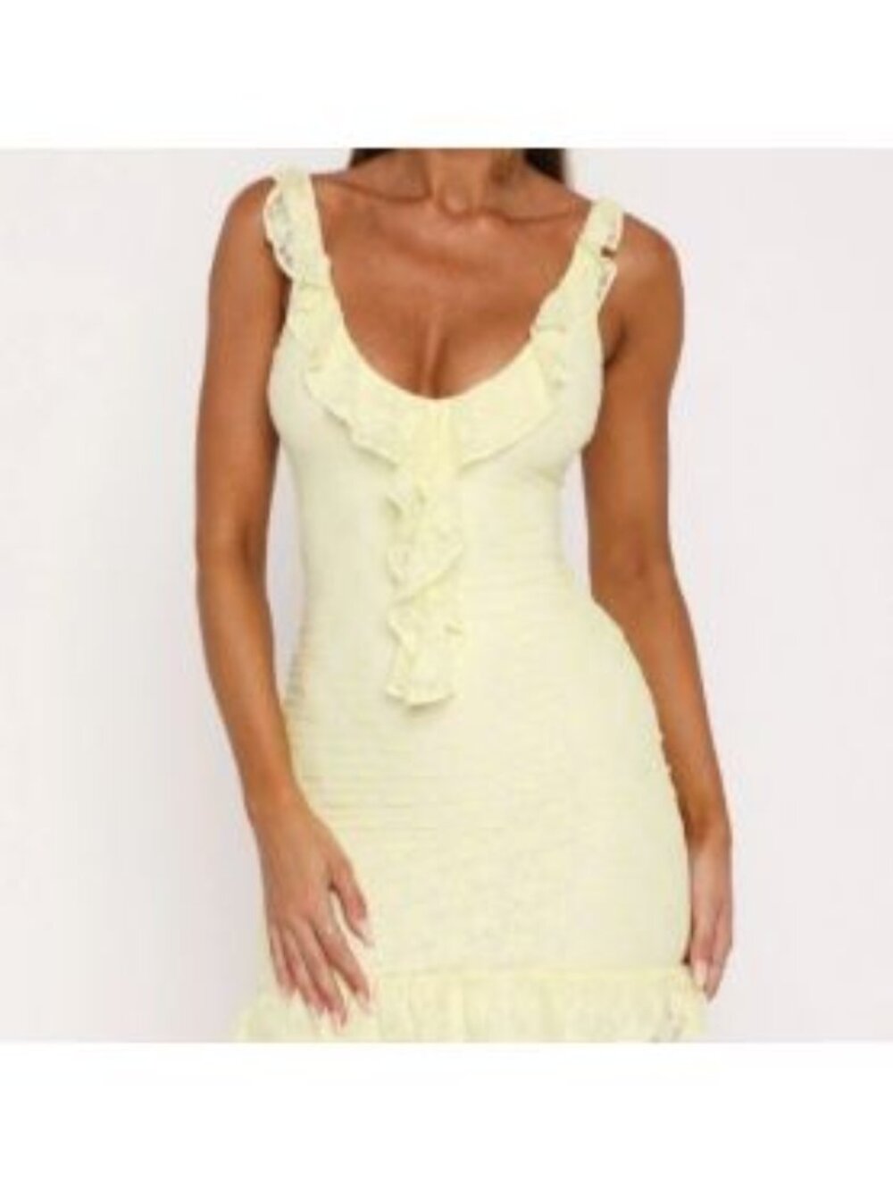 White Fox Take A Bow Mini Dress in Lemon